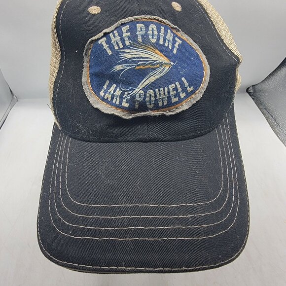 The Point Lake Powell Trucker Hat Black Tan Adjustable Casual Outdoors Comfort - Picture 9 of 9
